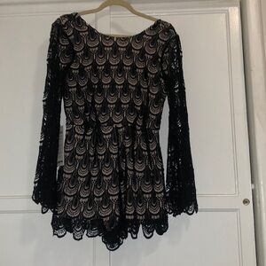 The laundry room black laced romper